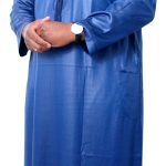 Qamis Omani tissu korean ( glacés ) Bleu