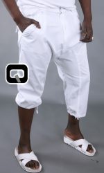 Sarouel Bermuda blanc Qaba'il