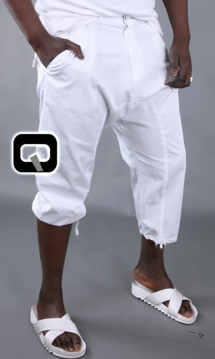 Sarouel Bermuda blanc Qaba'il