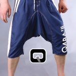 SAROUEL DE BAIN LYCRA BLEU ET ÉCRU