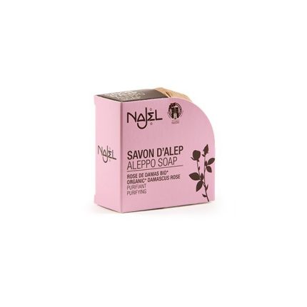 SAVON D'ALEP à la ROSE DE DAMAS BIO*- 100g