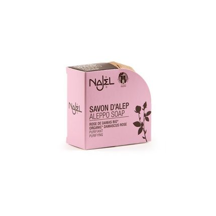 SAVON D'ALEP à la ROSE DE DAMAS BIO*- 100g