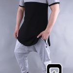T-shirt manches courtes Qaba'il noir, gris et blanc