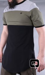 T-shirt manches courtes Qaba'il noir, kaki et gris