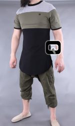 T-shirt manches courtes Qaba'il noir, kaki et gris