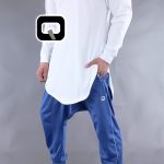 T-shirt manches longues à capuche Qaba'il blanc