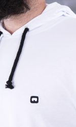 T-shirt manches longues à capuche Qaba'il blanc