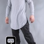 T-shirt manches longues à capuche Qaba'il gris