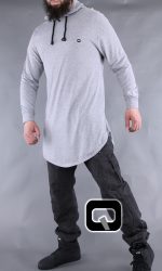T-shirt manches longues à capuche Qaba'il gris