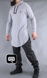 T-shirt manches longues à capuche Qaba'il gris