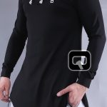 T-shirt manches longues à capuche Qaba'il noir