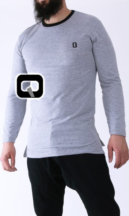 Tee-Shirt manche longue gris Qaba'il